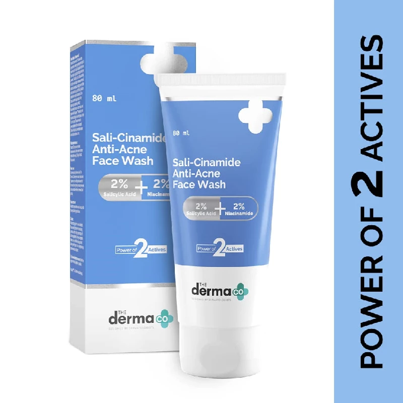 The Derma Co Sali-Cinamide Anti-Acne Face Wash with 2percent Salicylic Acid & 2percent Niacinamide, 80 ml-2.webp